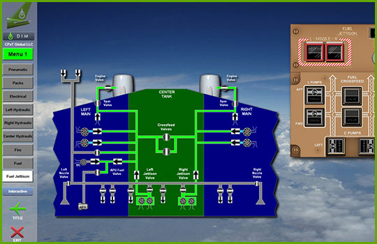 Boeing 767 aircraft systems diagram center left right