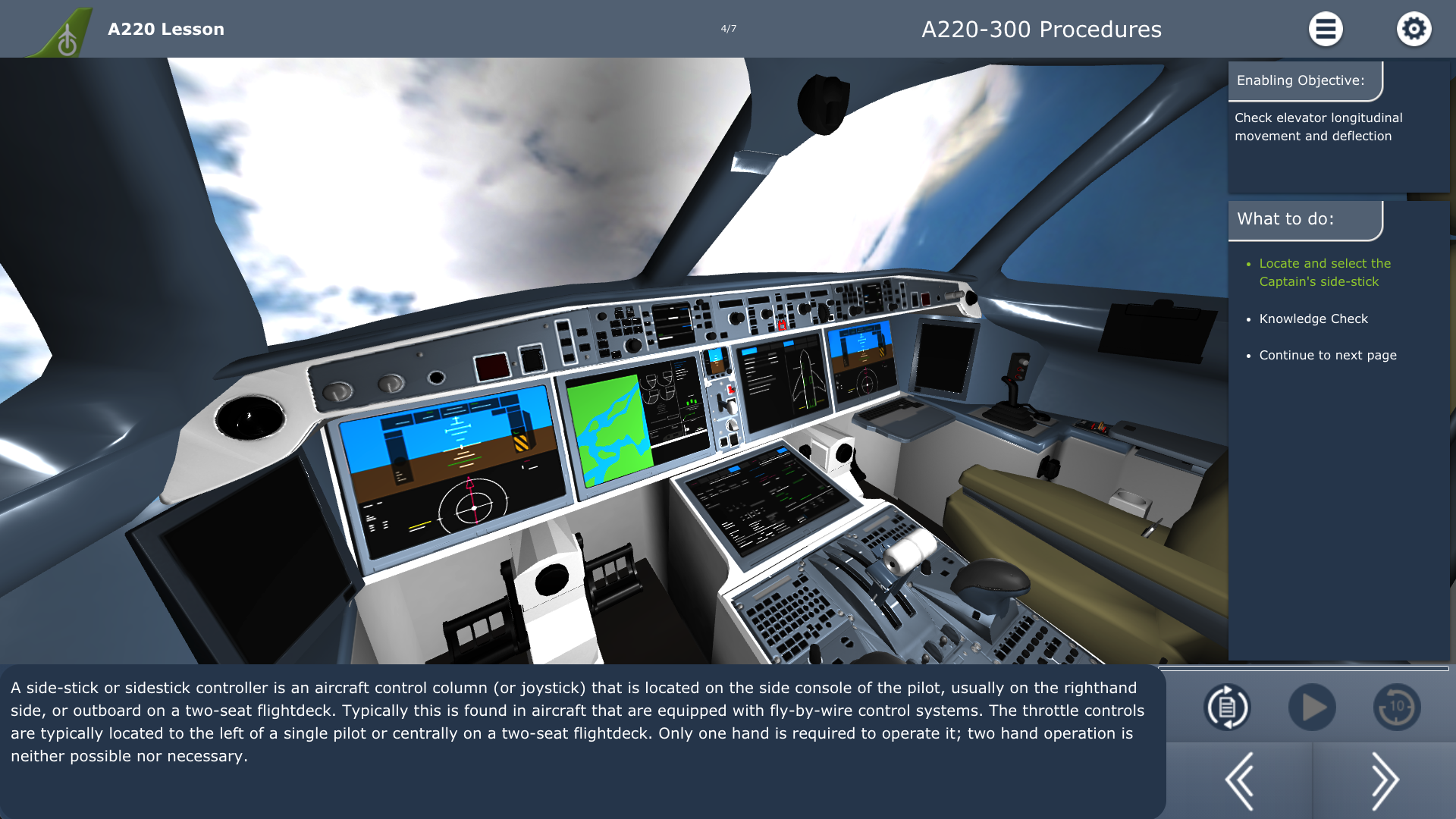 A220 Cockpit diagram