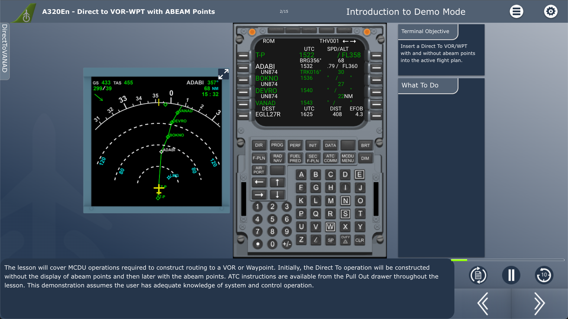 A320 FMS Skills Training Diagram