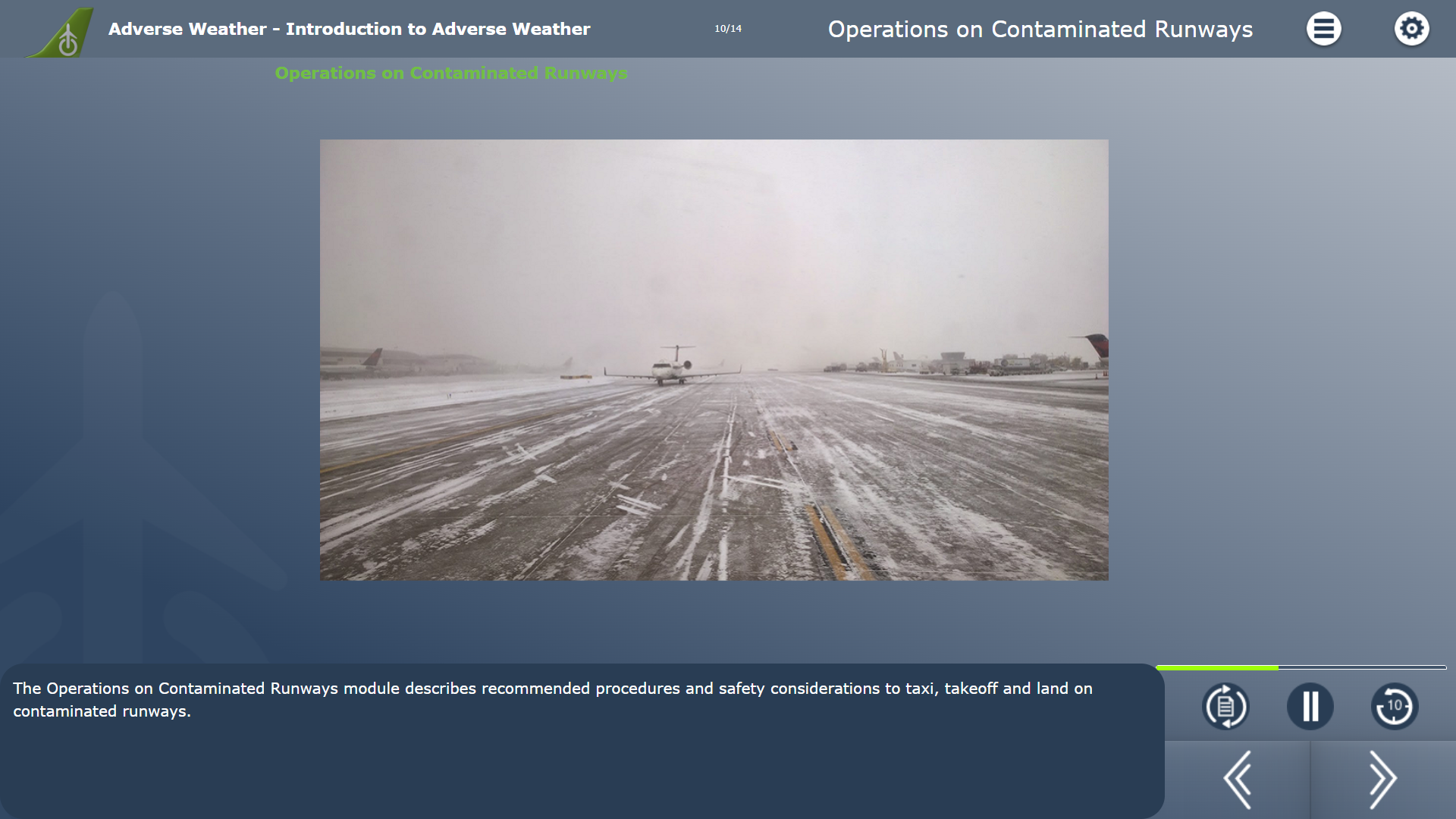 Adverse Weather - Contaminated Runway Course Example