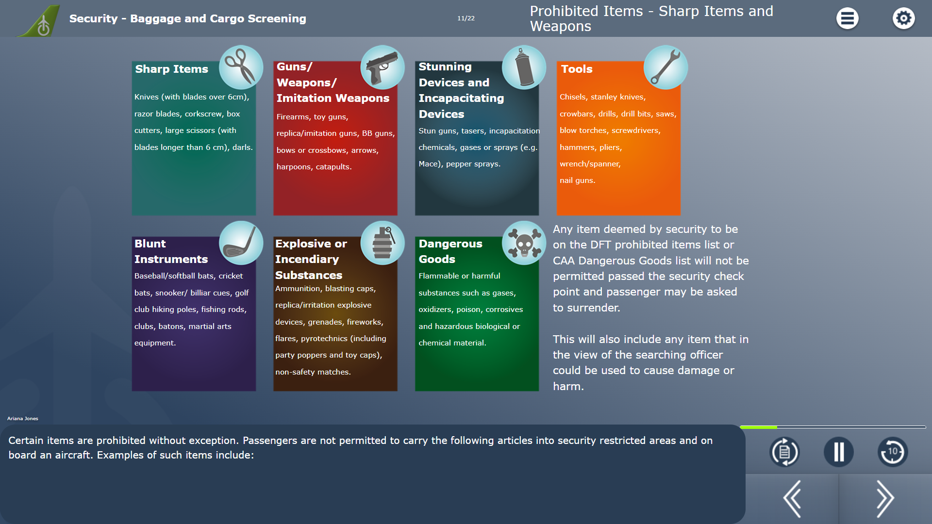 Aviation Security Course Example