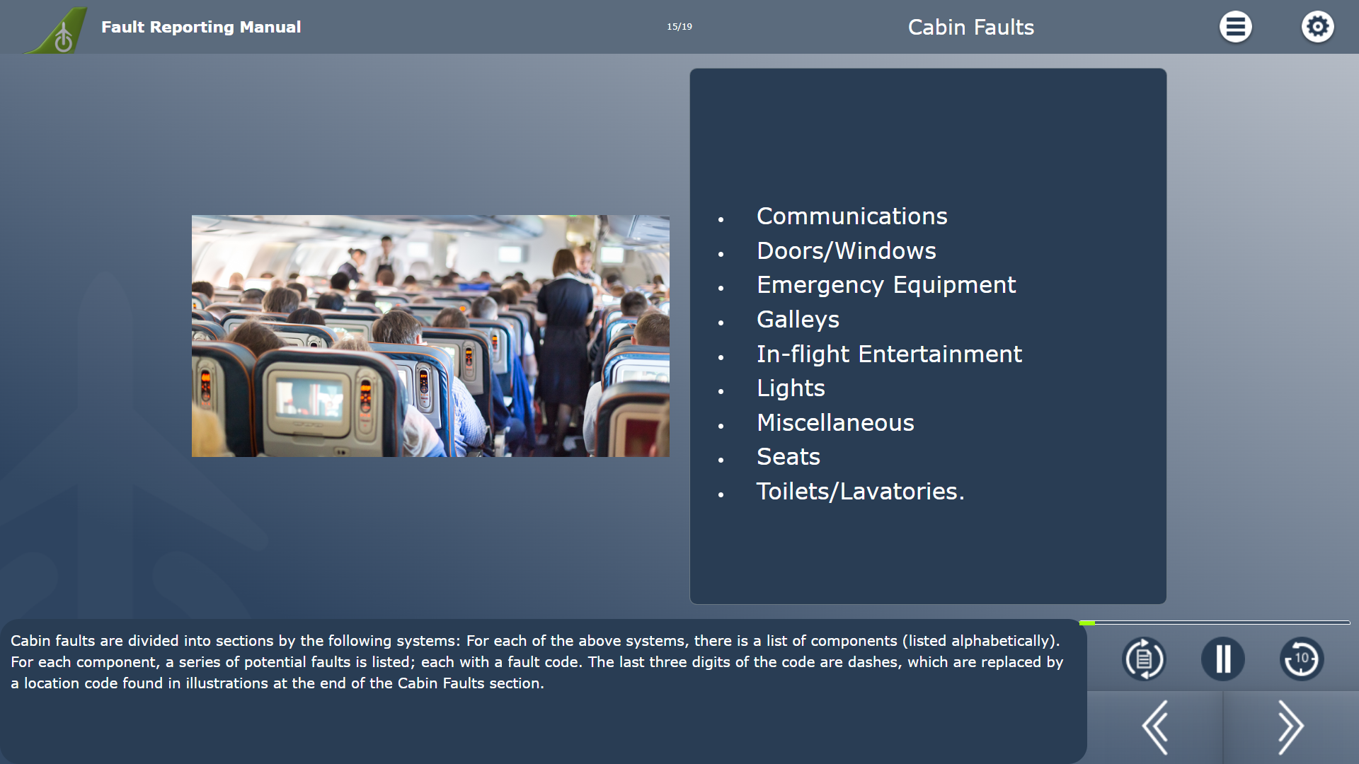 Fault Reporting Manual - Cabin Faults