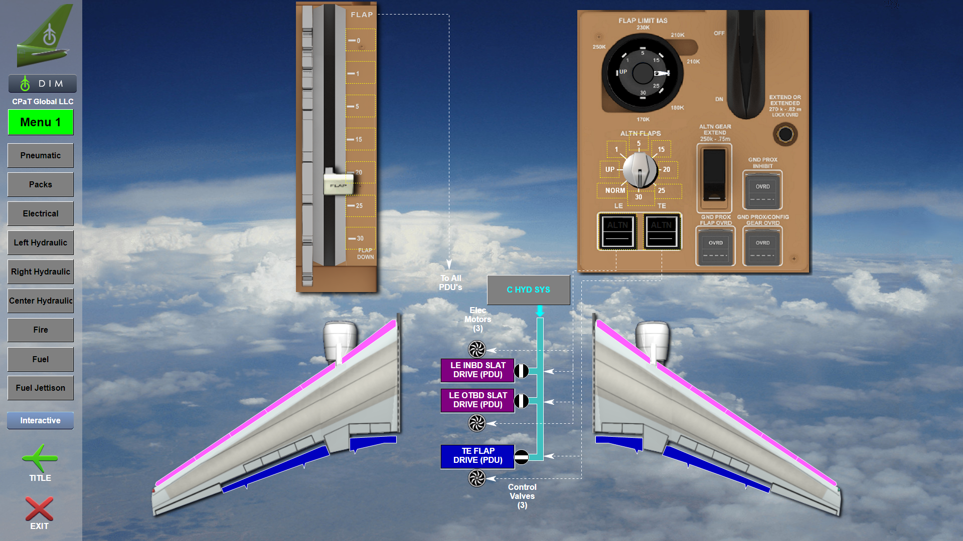 Boeing B767 Interactive Aircraft System Diagram Example