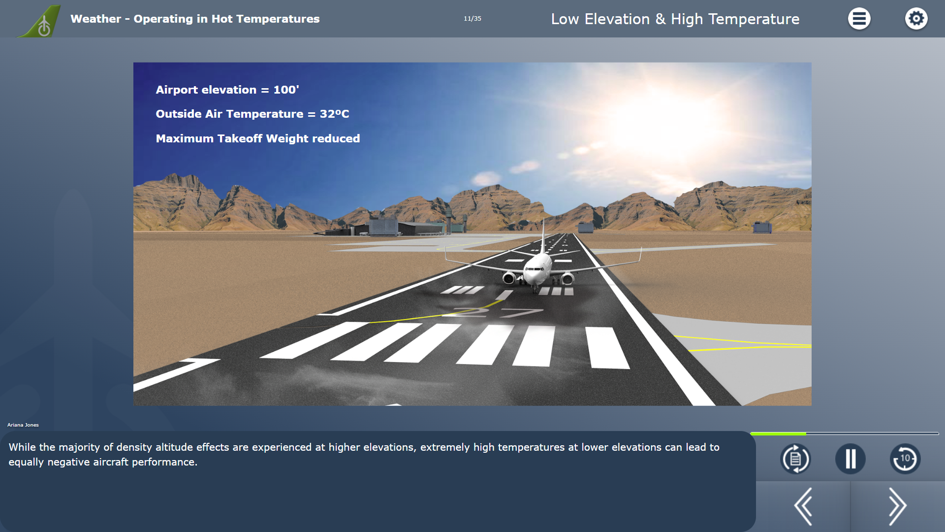 Hot Temperature Operation Course Example