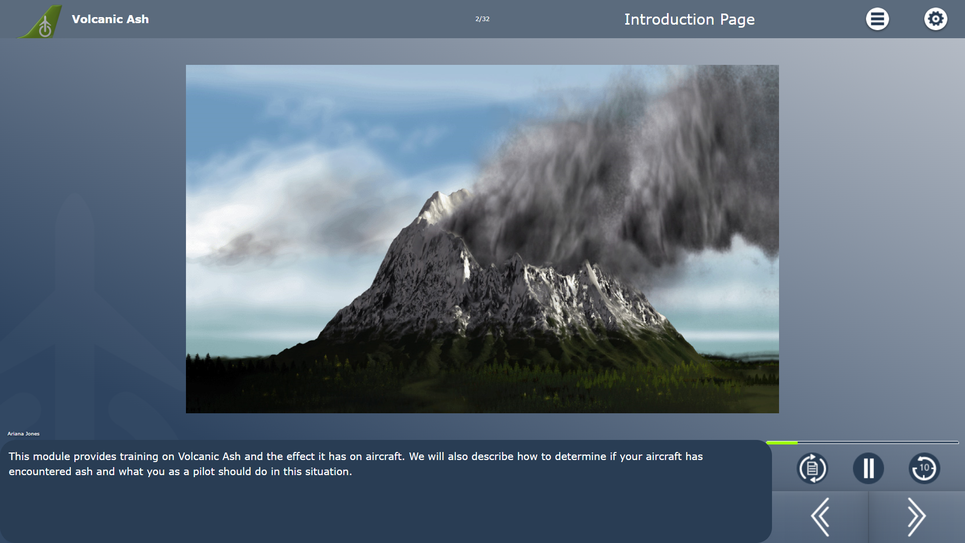 Volcanic Ash Course Example