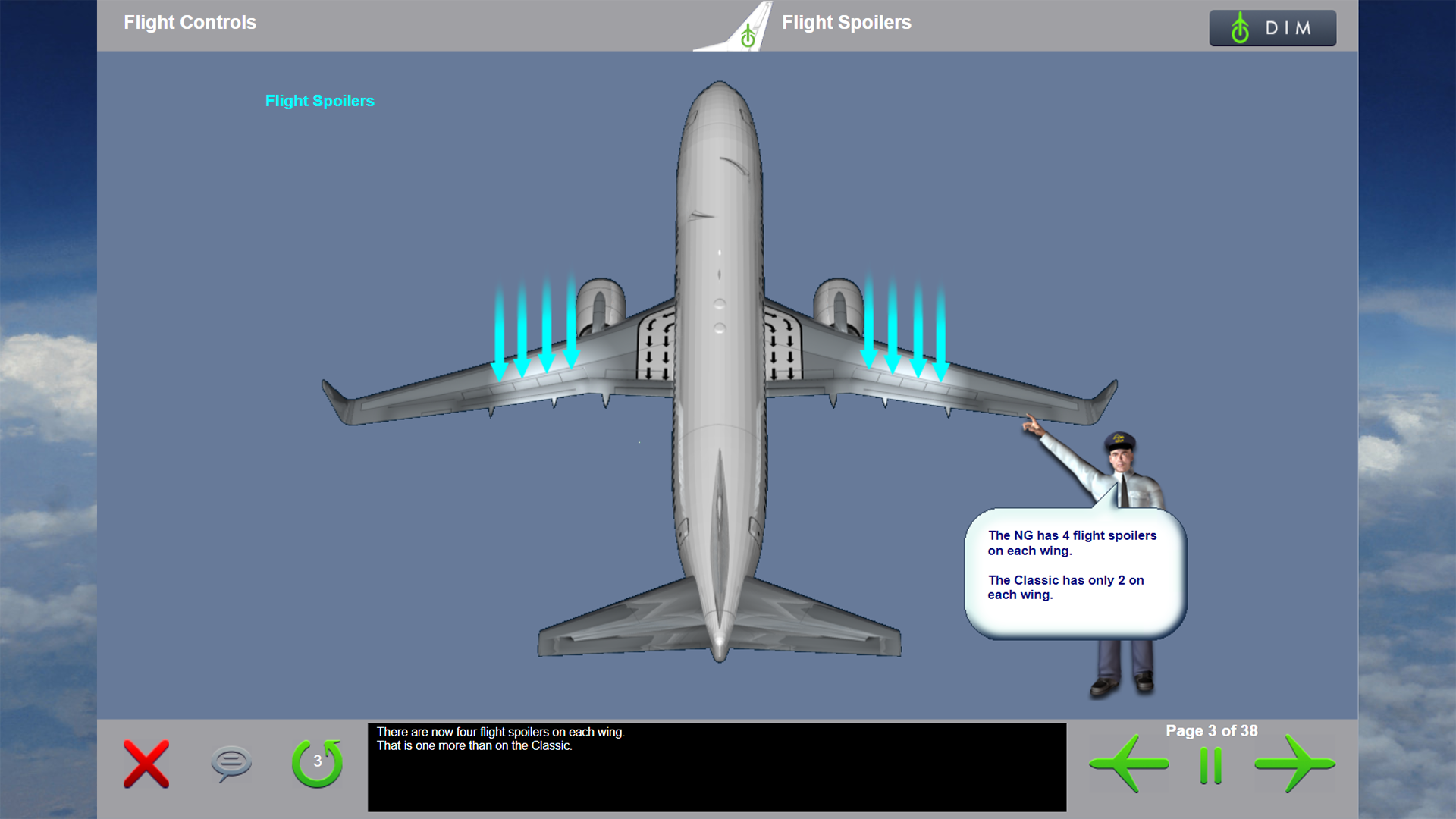 B737 Classic to B737NG Differences course example