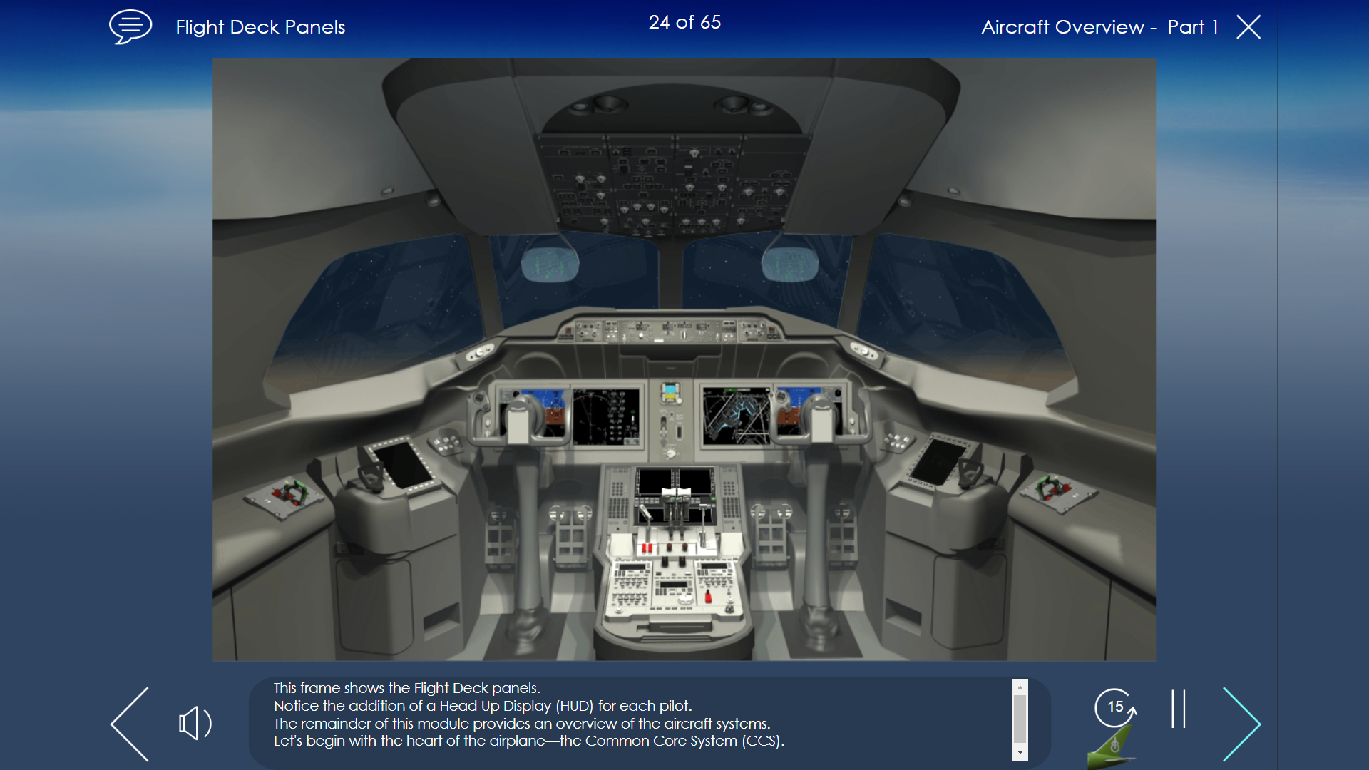 B787-8 Cockpit Overview