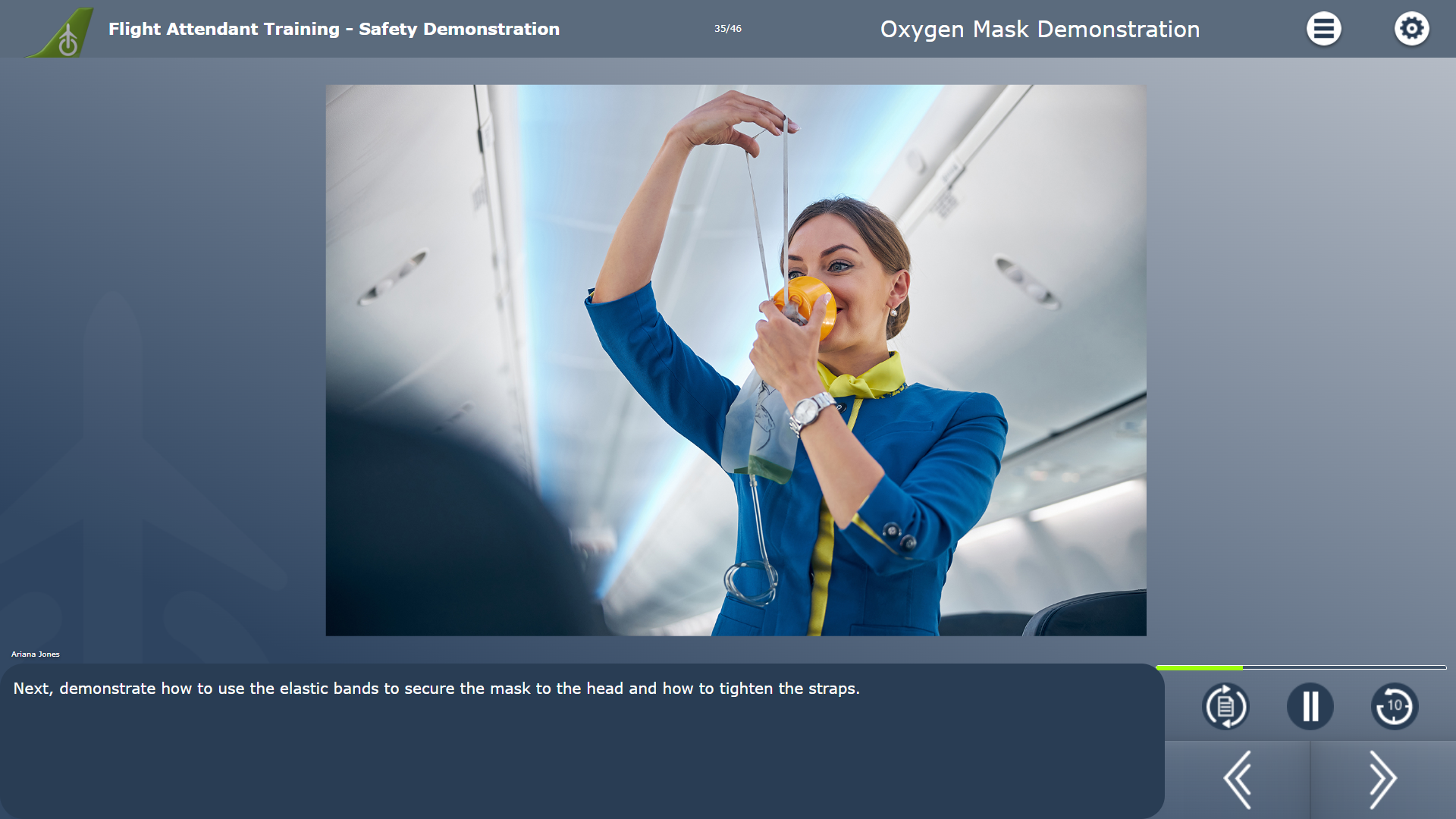 cabin crew safety - oxygen mask demo (2)