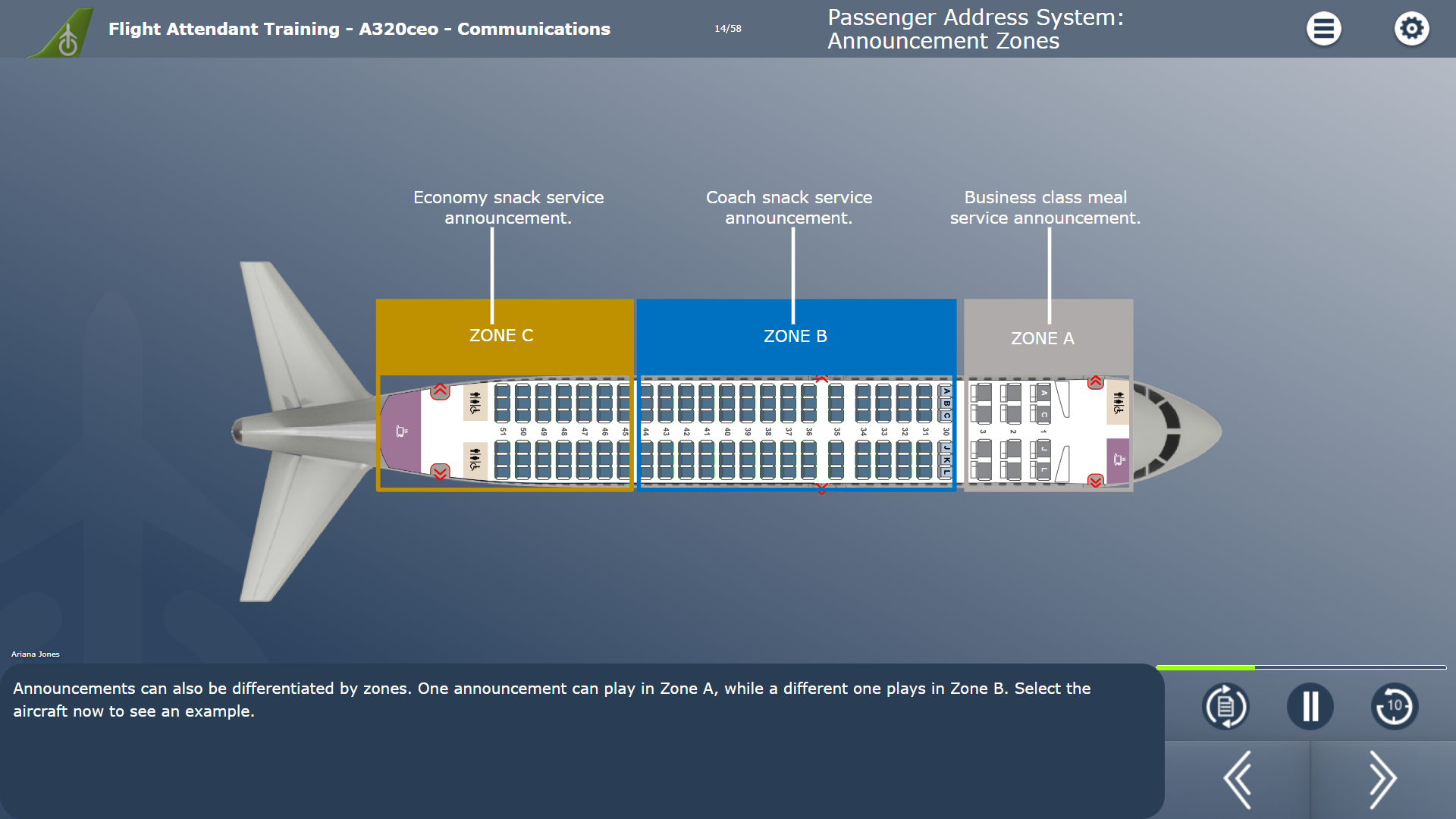 Flight Attn. Training_A320ceo_Announcement Zones