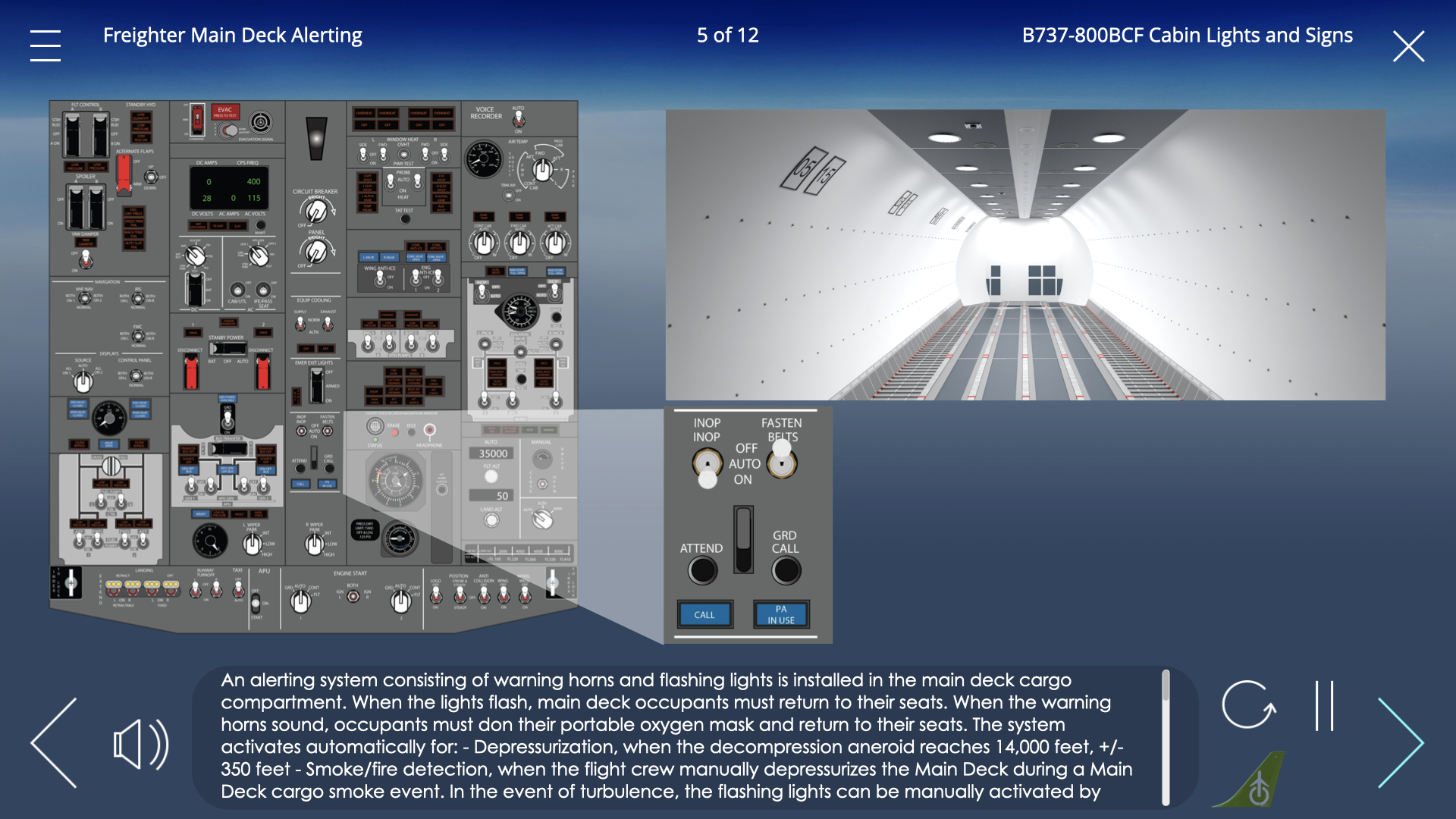 B737-800BCF_Cabin Lights and Signs