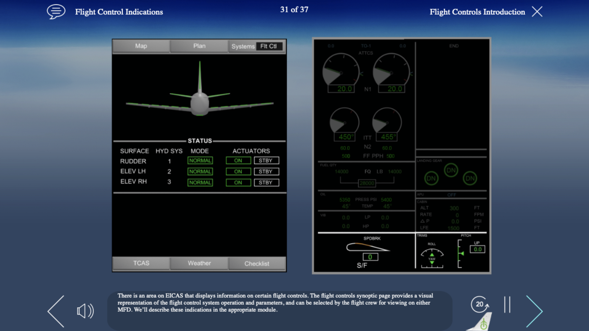 E190_Flight Control Indications