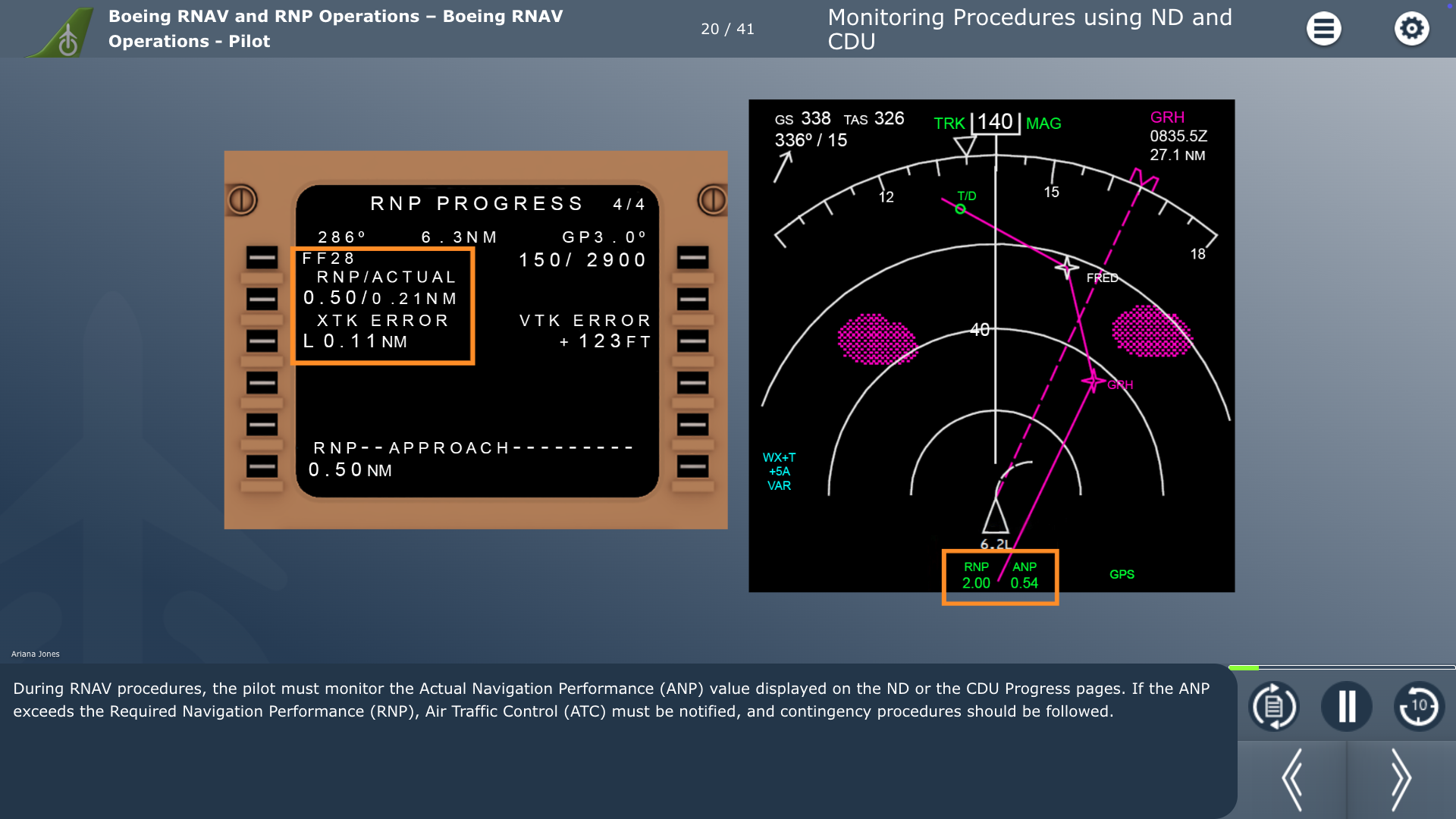 RNAV RNP Course Example
